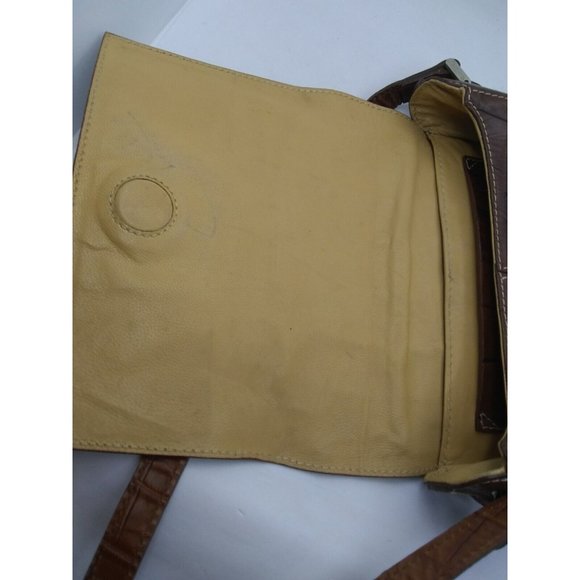 Vtg. Sm. Dooney &Bourke Italy Leather Croc Style Embossed Leather Bayou Bag - Picture 12 of 12